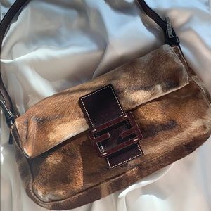 Fendi Calf Hair Leather Baguette Bag